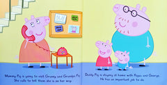 Peppa Daddy pig puts up a picture