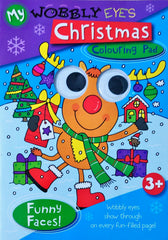 My Wobbly Eyes Christmas Colouring Pad Funny Face