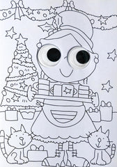 My Wobbly Eyes Christmas Colouring Pad Funny Face