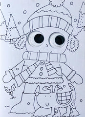 My Wobbly Eyes Christmas Colouring Pad Funny Face