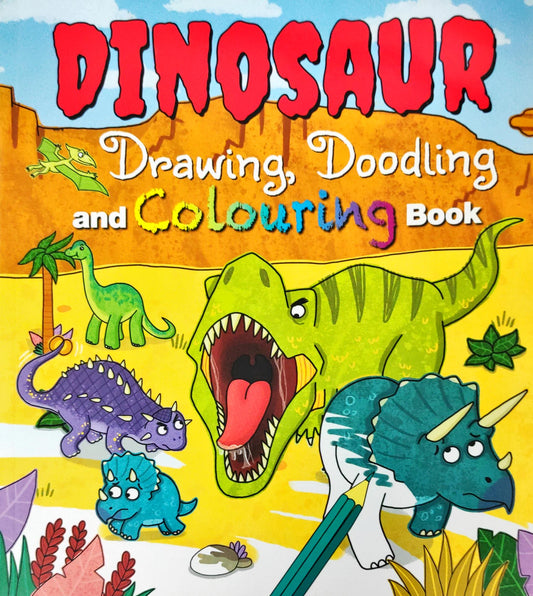 Dinosaur Drawing Doodling and Colouring Book