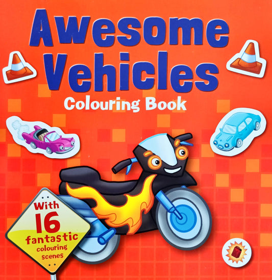 Awesome vehicles colouring book