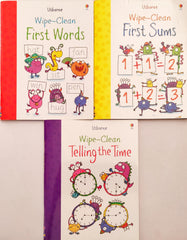 Usborne Wipe and Clean Combo (3 Books)