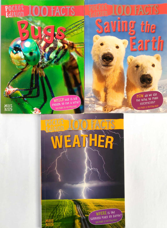 100 Facts Pocket Edition Set, Age 7+ (3 Books)