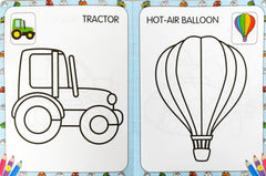 My First Vehicles Copy to colour Book