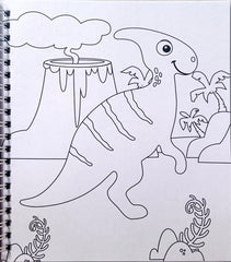 Colouring Fun Dinos (With Sketch)