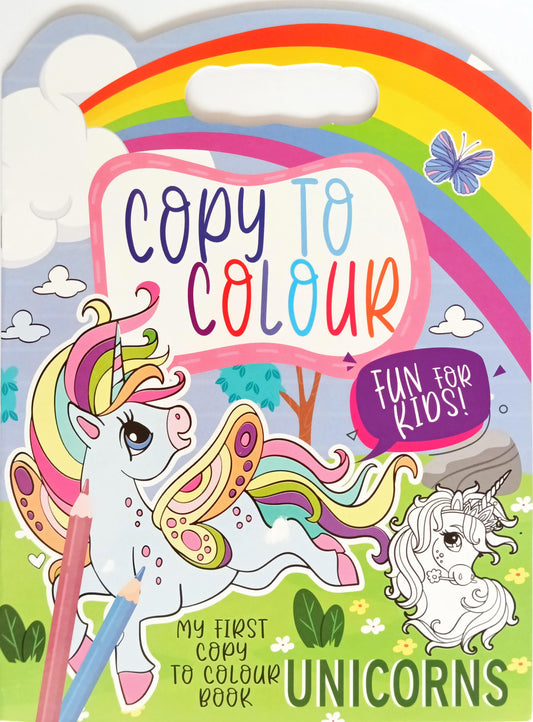 Unicorn Copy to Colour Book