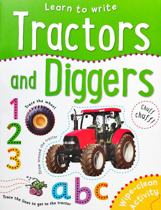 Learn To Write Tractors And Diggers( Wipe And Clean)