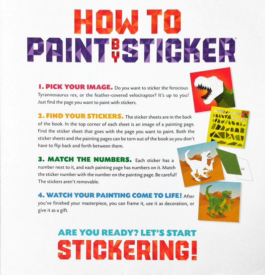 Paint By Sticked Kids Dinosaurs