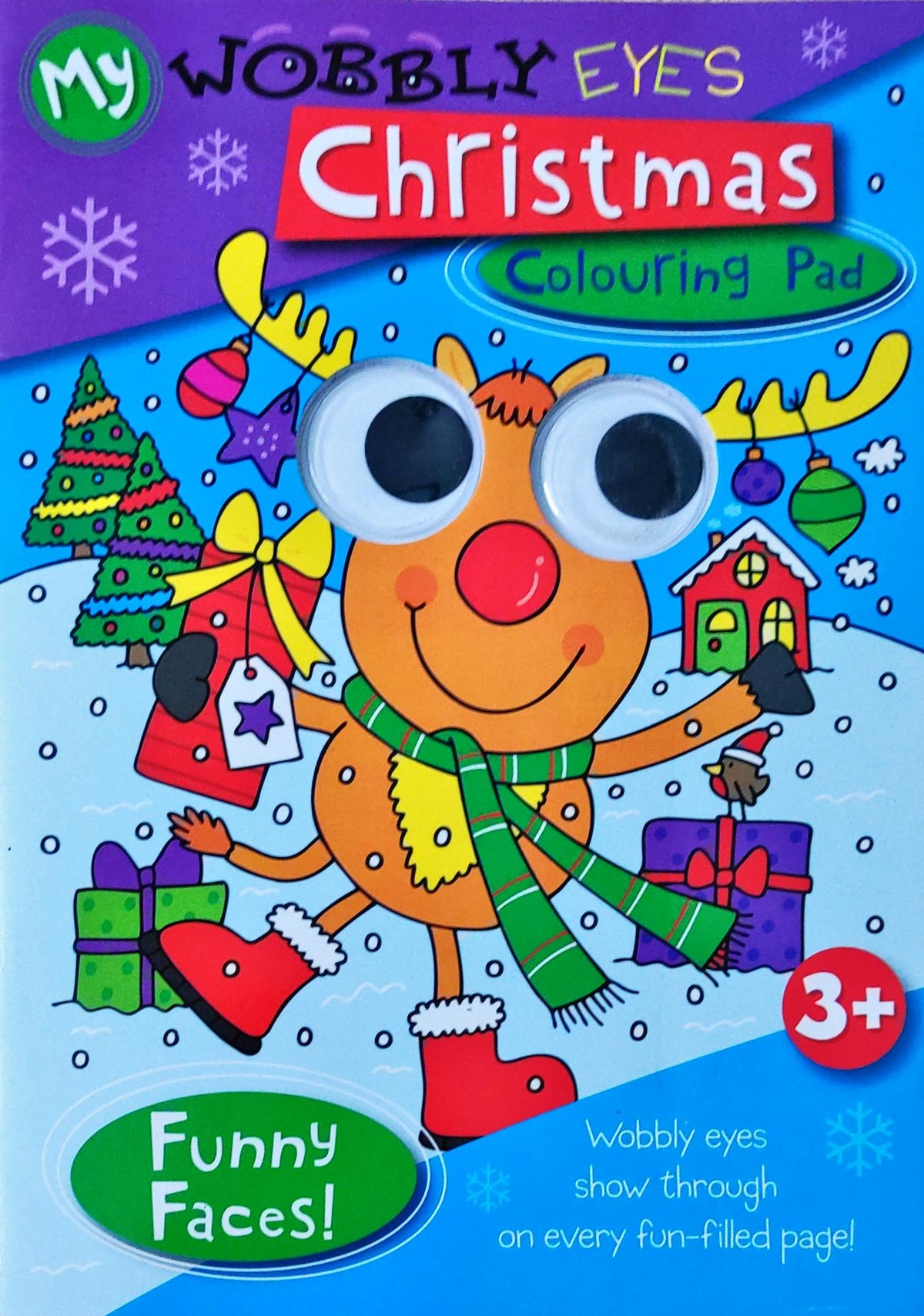 My Wobbly Eyes Christmas Colouring Pad Funny Face