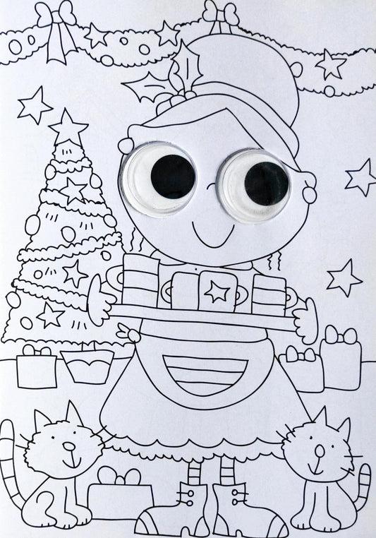 My Wobbly Eyes Christmas Colouring Pad Funny Face