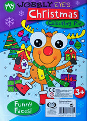 My Wobbly Eyes Christmas Colouring Pad Funny Face