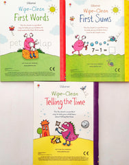 Usborne Wipe and Clean Combo (3 Books)