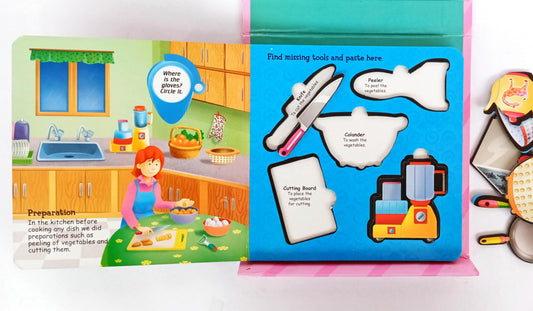 My Press Out Kitchen Cook & Dine Set with Interactive Fun Puzzles