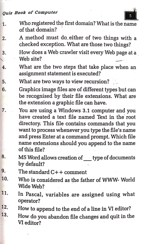 Quiz Book of Computers