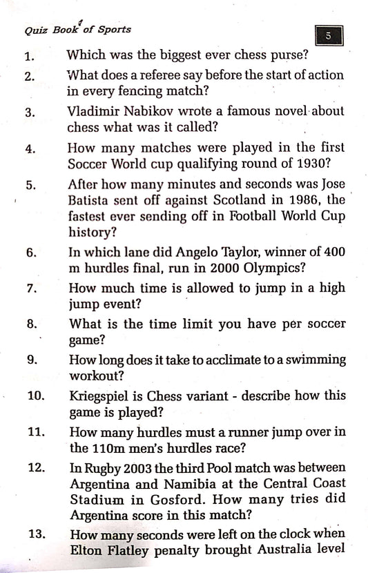 Quiz Book of Sports