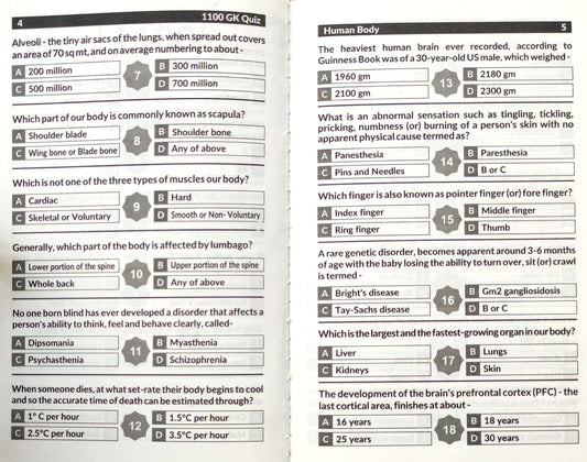 Human Body (1100 GK Quiz)