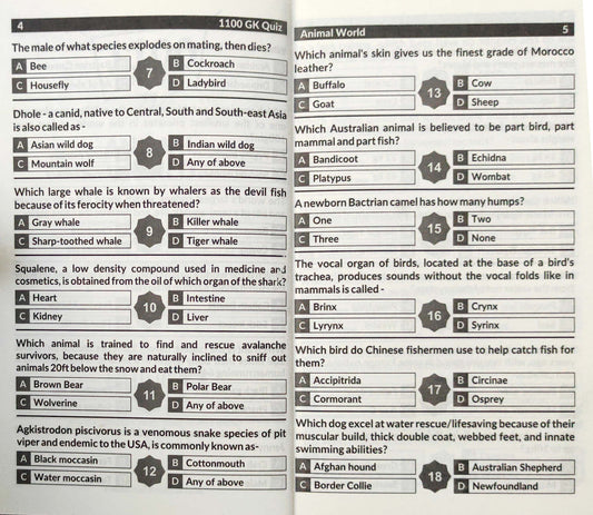 Animal World (1100 GK Quiz)
