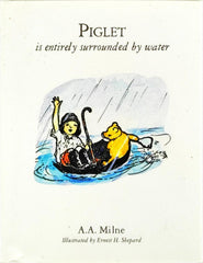 Piglet is entirely Surrounded by water