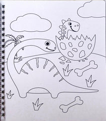 Colouring Fun Dinos (With Sketch)