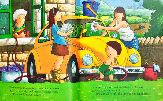 Harry and Dinosaurs at the Museum