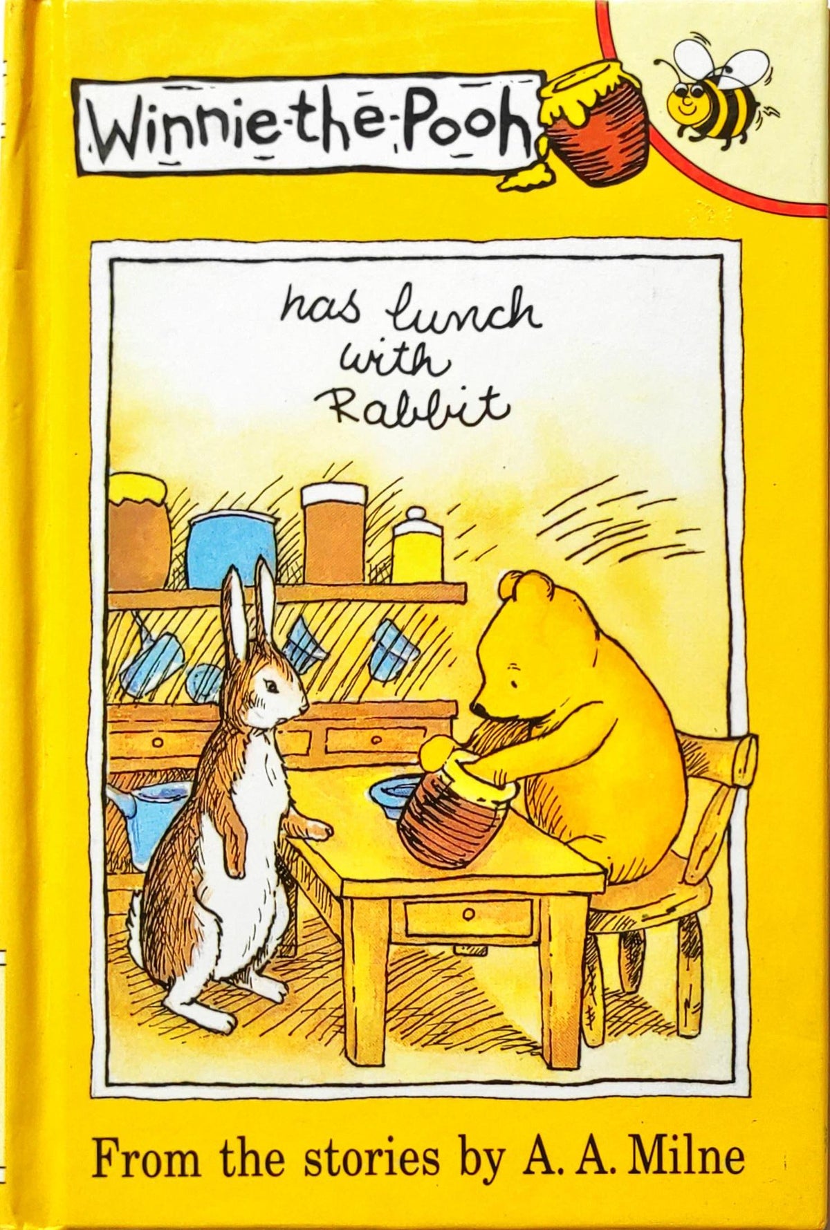 Winnie the Pooh has lunch with Rabbit